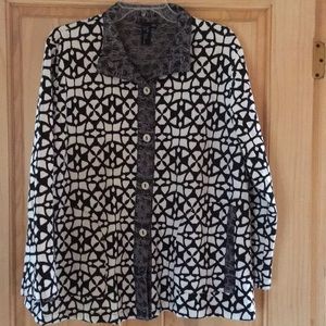 Fun Black and White Shirt Jacket